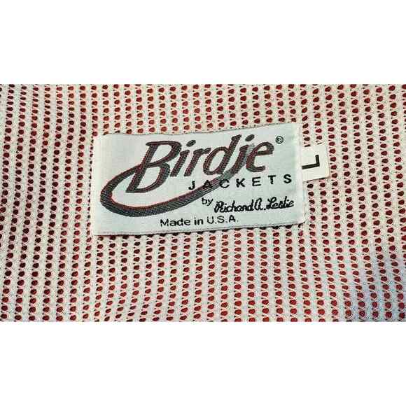 Vintage Birdie by Richard A Leslie Mens Large Red Jacket Snaps Nylon NWOT - Picture 6 of 7